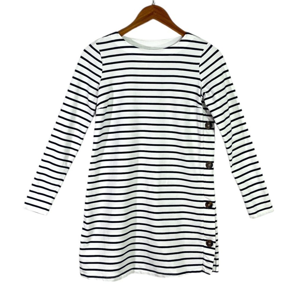 Seraphine Navy and White Stripe Long Sleeve Maternity/Nursing Tunic Size 2 - Picture 2 of 5
